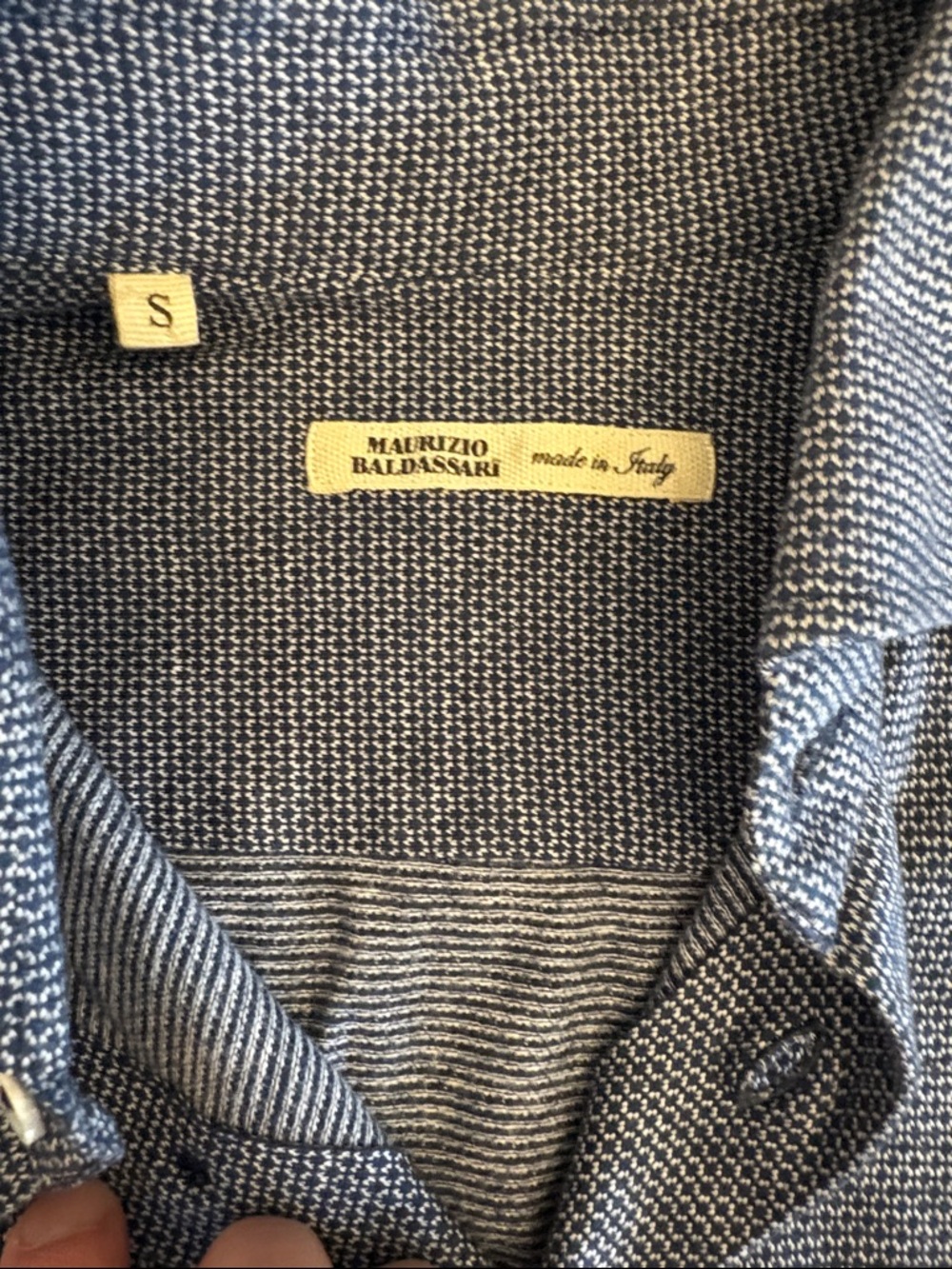 Maurizio Baldassari Men's Blue Textured Dress Shirt
